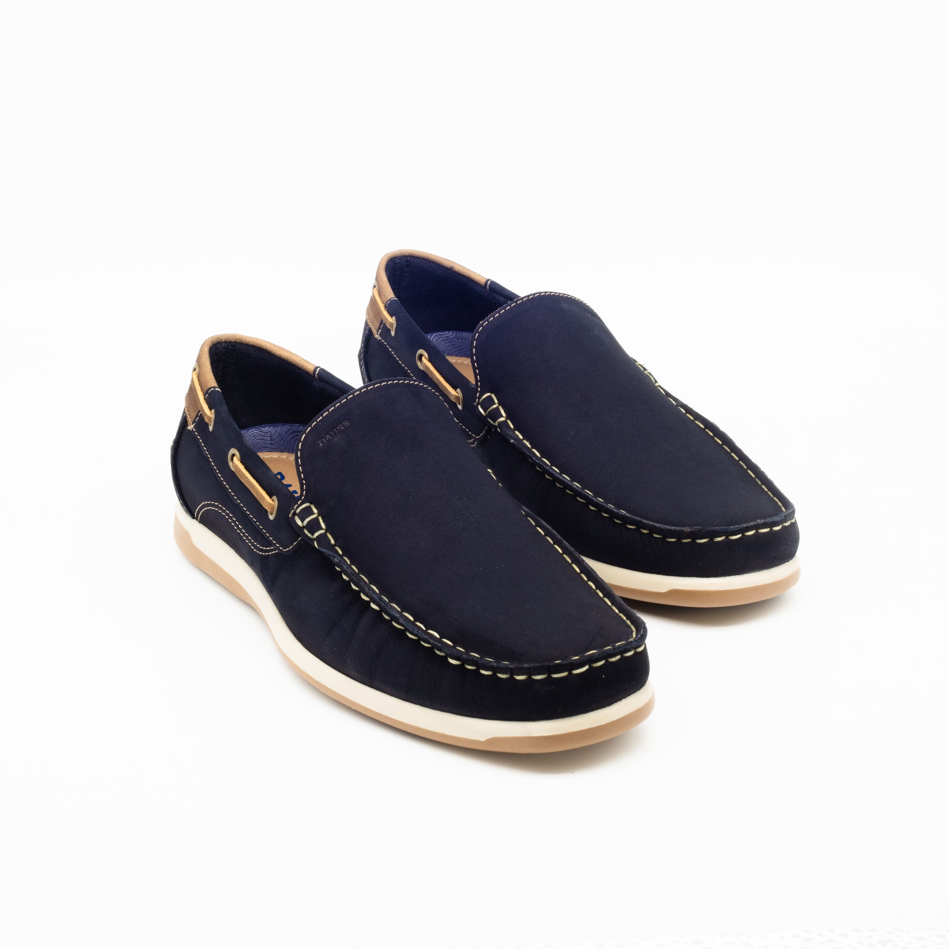Vestir Zapatos Dauss Platanitos Azul Marino Mocasin Serraje Hombre
